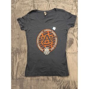Auburn Tigers National Championship BCS 2014 Vizio T Shirt Womens XL V Neck Gray